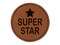 Super Star Fun Text Teacher School Round Iron-On Engraved Faux Leather Patch Applique - 2.5"